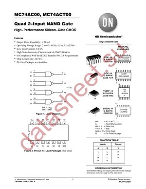 MC74AC00DG datasheet  